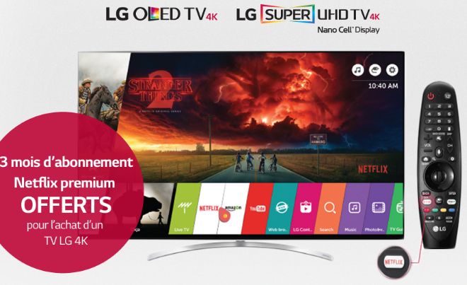 Achetez une TV 4K chez LG et bénéficiez de 3 mois d’abonnement gratuit à Netflix