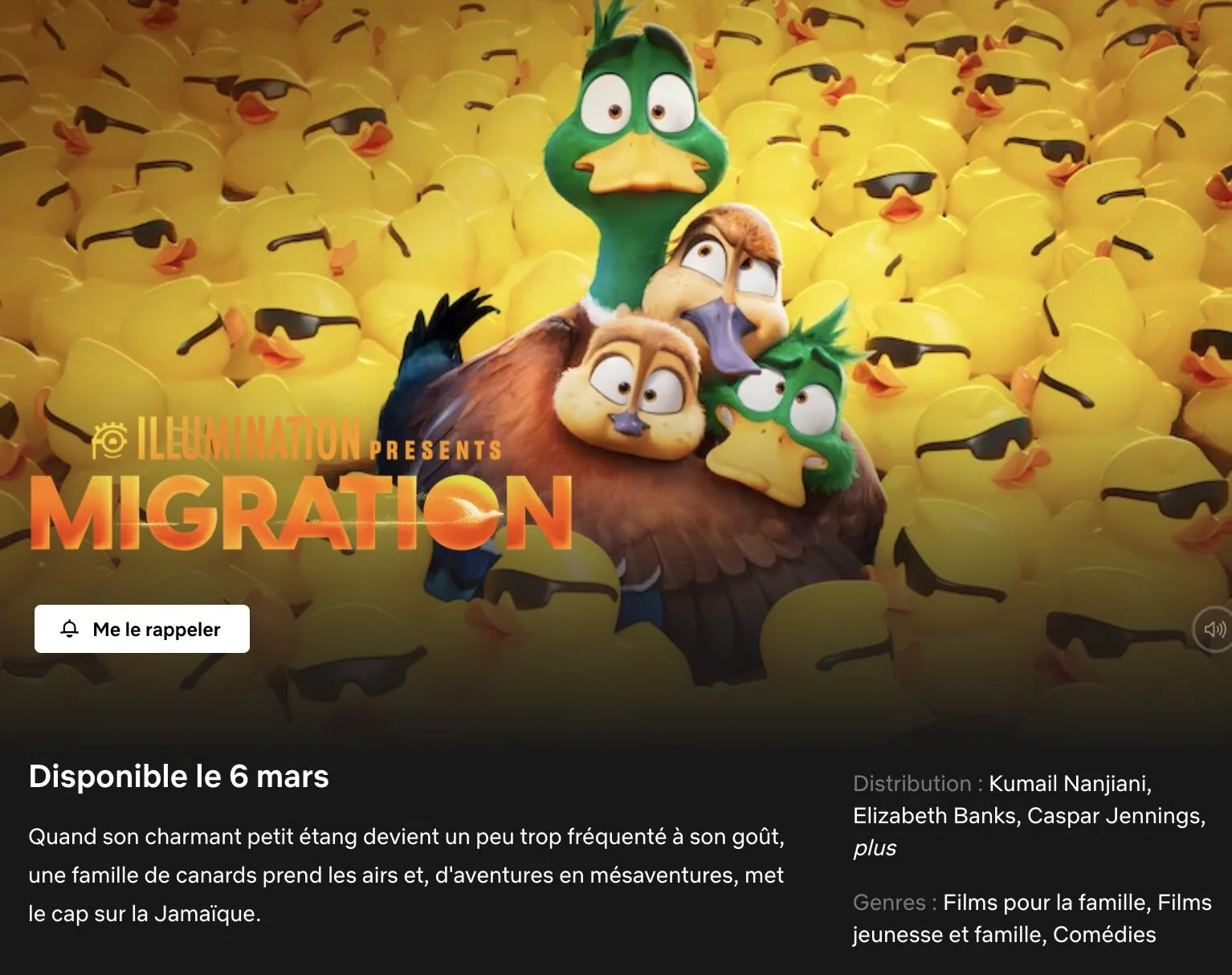 Capture decran 2025 02 20 a 10.38.54 - Migration : le film d'animation arrive  en mars sur Netflix ? (Date de sortie)