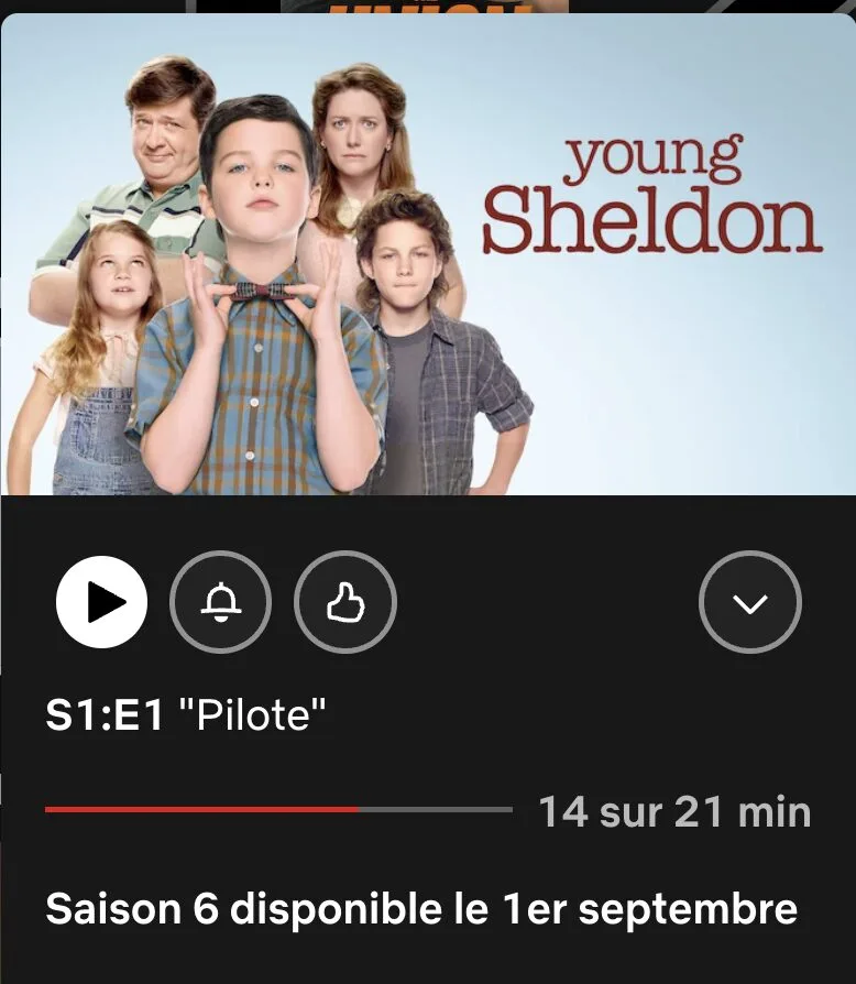 Capture decran 2024 08 18 a 15.58.55 jpg - La saison 6 de "Young Sheldon" est annoncée pour septembre sur Netflix France