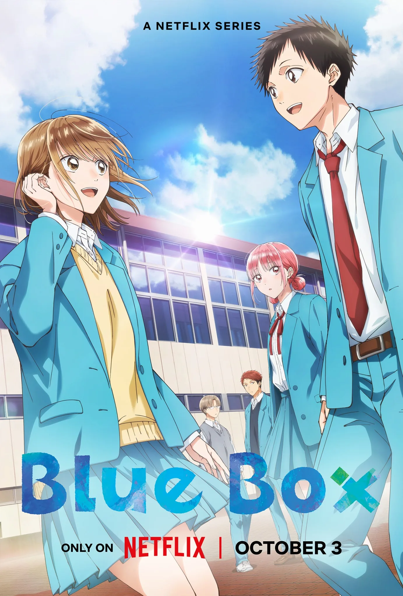 blue box affiche netflix jpg - Blue Box : l’anime événement débarque sur Netflix le 3 octobre 2024