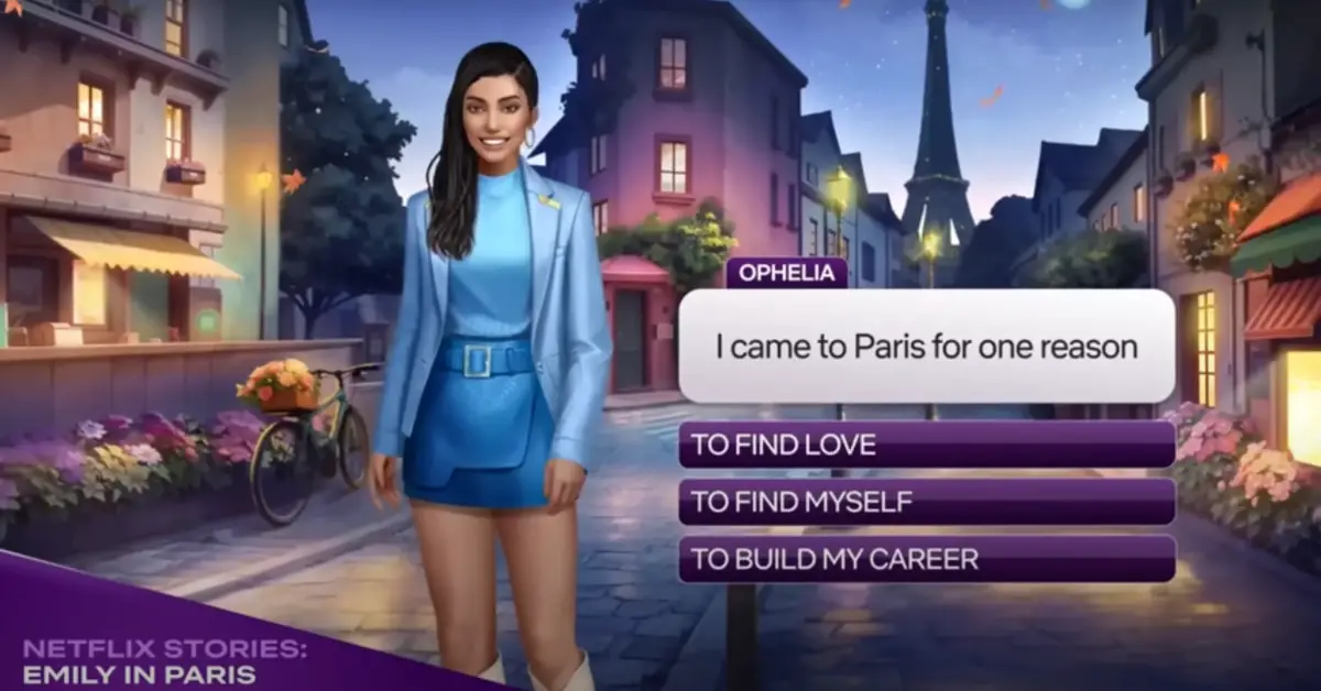 jupdlc netflix stories emily in paris nouveau jeu video saison 4 2 - Emily in Paris vous manque ? Jouez au nouveau jeu mobile Netflix en attendant la partie 2 de la saison 4 !